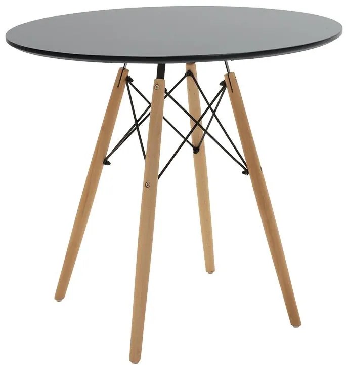 Σετ τραπεζαρίας Julita 5τμχ σε απόχρωση μαύρο-φυσικό Φ80x73εκ. 80x80x73 εκ.