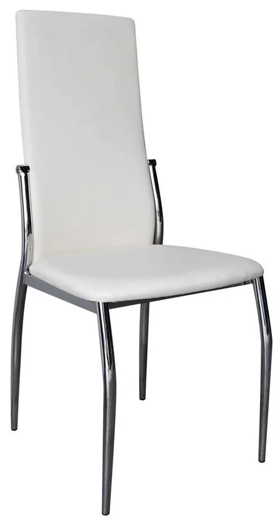 Καρέκλα Fresh K/D Χρώμιο / Pvc Εκρού . Διάσταση: 45x52x100cm (Σετ 4 ΤΕΜ)