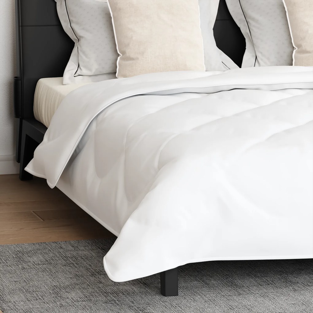 vidaXL Πάπλωμα με μαξιλάρι 3 pcs Λευκό 240 x 260 εκ. Μικροΐνες