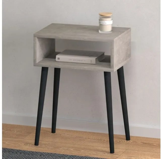 Κομοδίνο Fiona Megapap γκρι ρετρό 45x30x58εκ. GP022-0089,4-GP022-0089,4-Γκρι GP022-0089,4