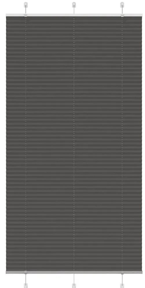 vidaXL Πλισέ περσίδα Μαύρο 105x200 cm Πλάτος υφάσματος 104,4 cm