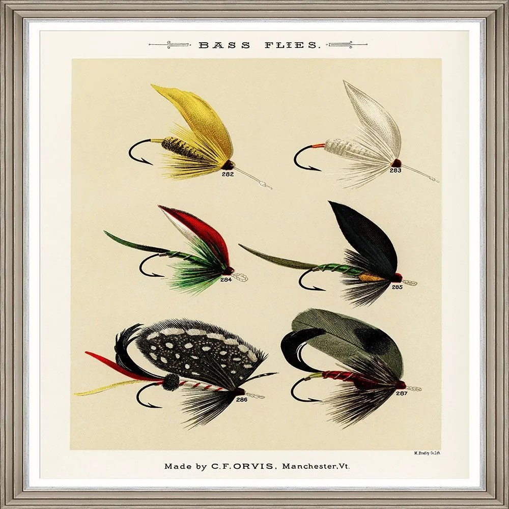 Κάδρο Fishing Flies I By Mary Orvis Marbury Fa13405 60X80Cm Multi Mindthegap Vertical Ξύλο