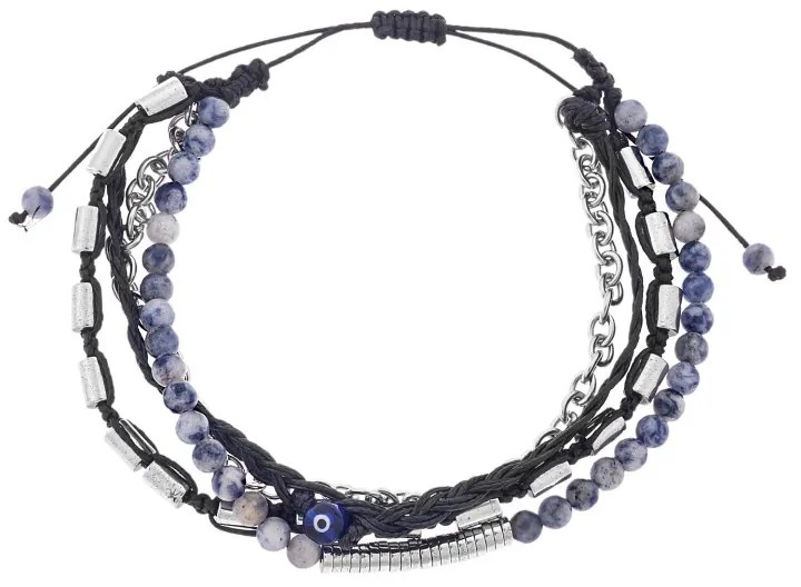 Βραχιόλι Unisex Senza Hematite &amp; Sodalite Stones with Steel