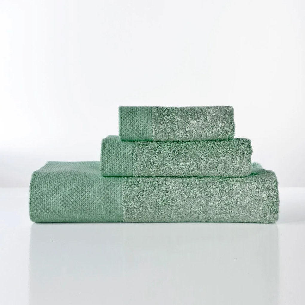 Πετσέτες Μπάνιου (Σετ 3τμχ) Down Town Rosa Green 61-0875 600gsm