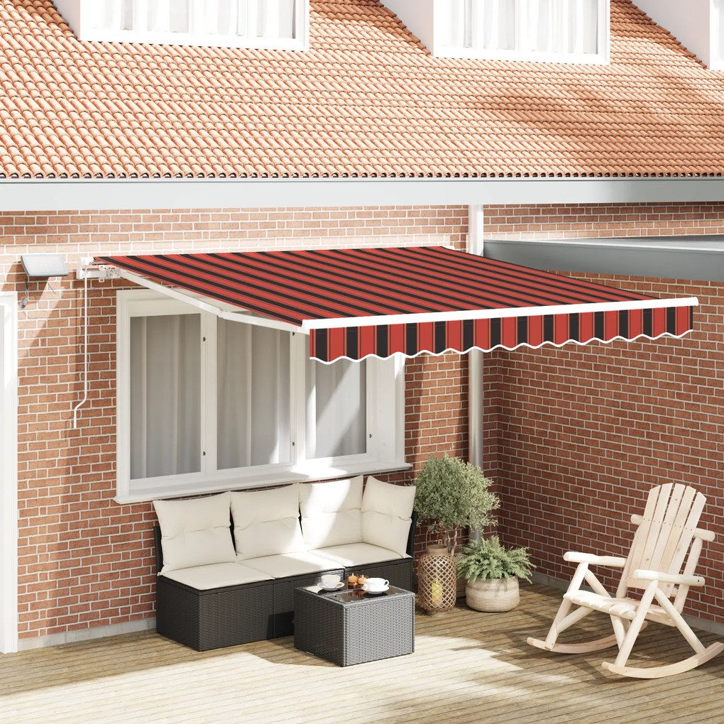 vidaXL Ανασυρόμενη Τέντα with Πορτοκαλί και Καφέ 300 x 250 εκ