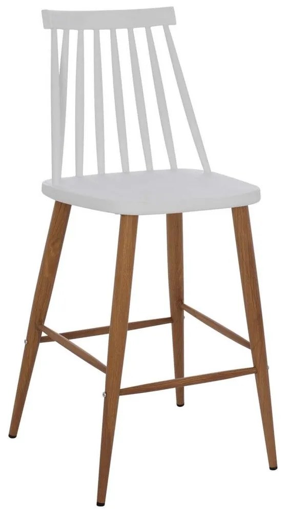 Σκαμπώ Μπαρ Μεσαίου Ύψους HM9300.01 43x45x97cm White Μέταλλο,Πολυπροπυλένιο