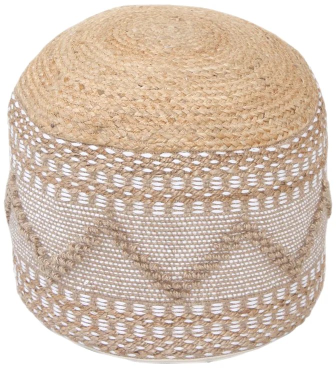 Σκαμπό-πουφ Pallo Inart γιούτα-βαμβάκι σε φυσική απόχρωση Φ40x30εκ