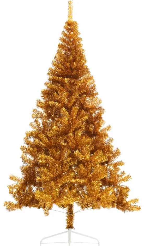 vidaXL Χριστουγεννιάτικο Δέντρο Τεχνητό Μισό με Βάση Χρυσό 240 εκ. PET