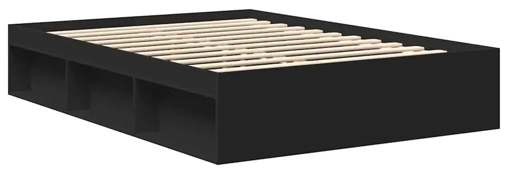 vidaXL Πλαίσιο Κρεβατιού Μαύρο 135x190 εκ. Double