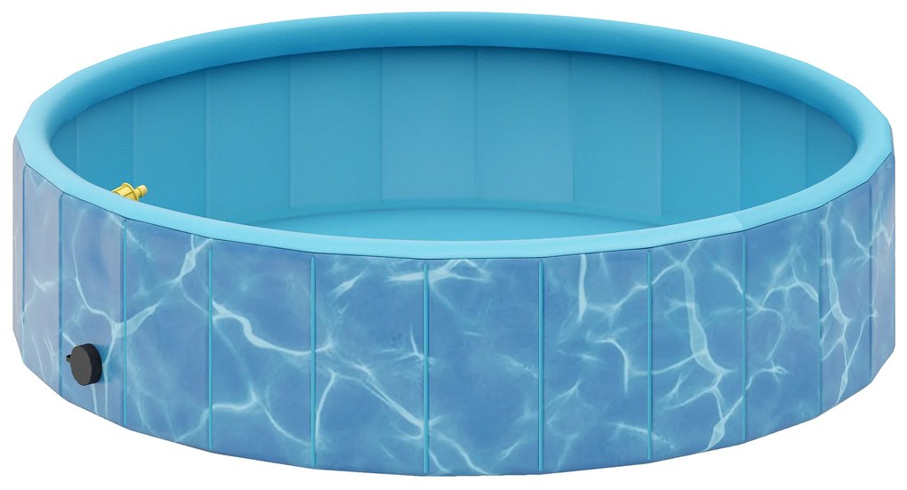 PawHut Πισίνα Σκύλου Αναδιπλούμενη Παιχνιδότοπος με Σχεδιασμό Συντριβανιού και Μαξιλαριού Νερού Ø120 x 30 cm Μπλε