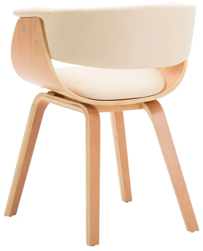 vidaXL Καρέκλες Τραπεζαρίας 6 τεμ. Κρεμ Λυγισμένο Ξύλο/Συνθετικό Δέρμα