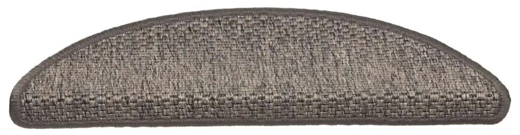 vidaXL Πατάκια Σκάλας Αυτοκόλ. 15 τεμ. Όψη Σιζάλ Καφέ/Μπεζ 56x17x3 εκ.