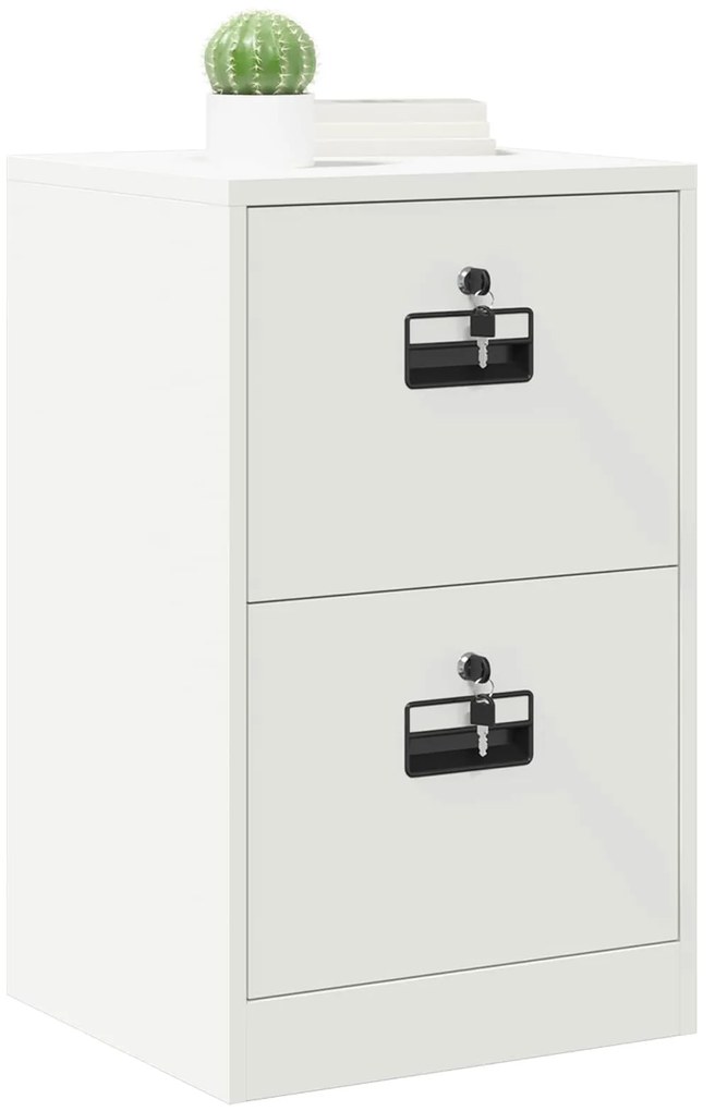 vidaXL Ντουλάπα Αρχείων Λευκό 44 x 50 x 106.5 εκ Ψυχρής Έλασης Χάλυβας
