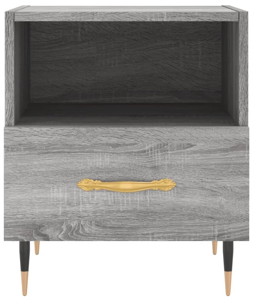 vidaXL Κομοδίνα 2 τεμ. Γκρι Sonoma 40 x 35 x 47,5 εκ. Επεξεργ. Ξύλο