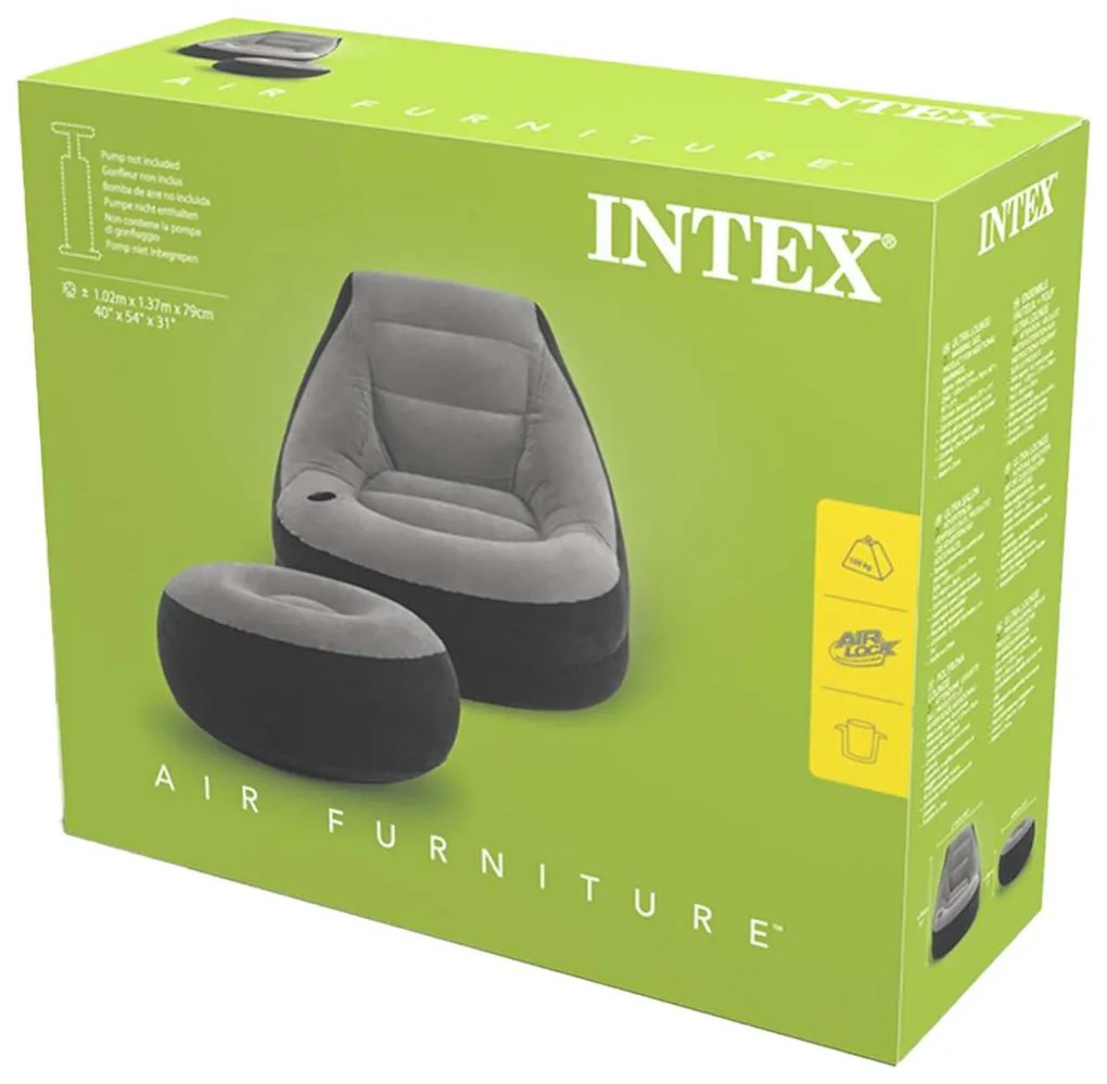 INTEX Καρέκλα Φουσκωτή Ultra Lounge Relax με Πουφ 68564NP