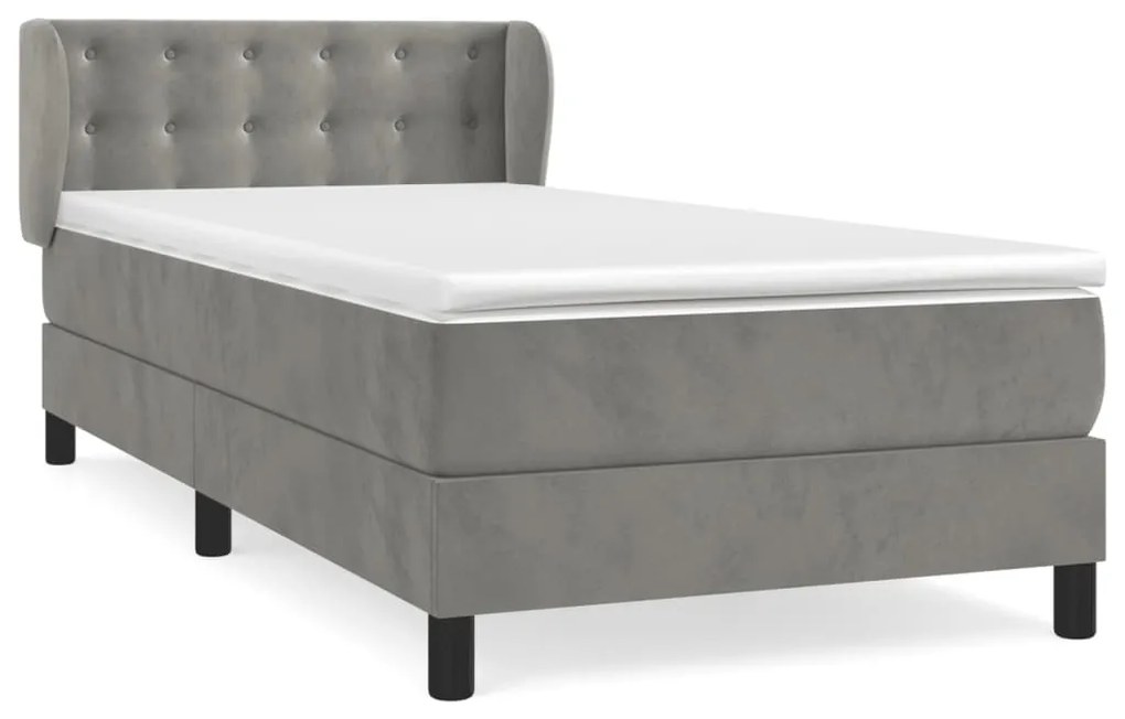 ΚΡΕΒΑΤΙ BOXSPRING ΜΕ ΣΤΡΩΜΑ ΑΝΟΙΧΤΟ ΓΚΡΙ 80X200 ΕΚ. ΒΕΛΟΥΔΙΝΟ 3127697