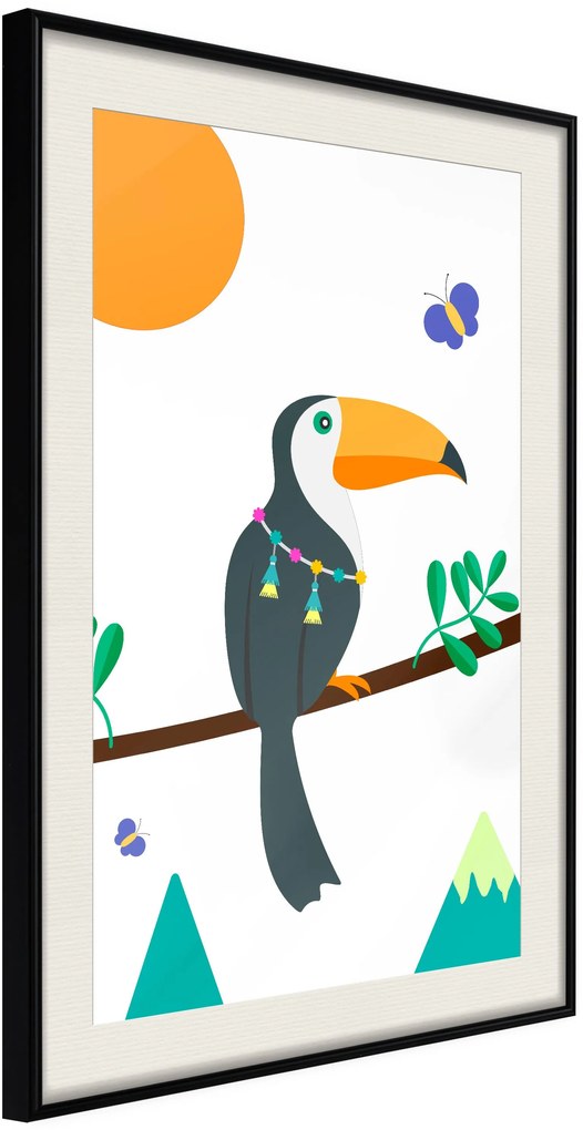 Αφίσα - Fairy-Tale Toucan - 20x30 - Μαύρο - Με πασπαρτού