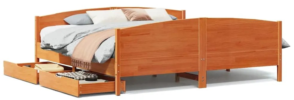 vidaXL Σκελετός Κρεβ. Χωρίς Στρώμα Καφέ Κεριού 160x200 εκ Μασίφ Πεύκο