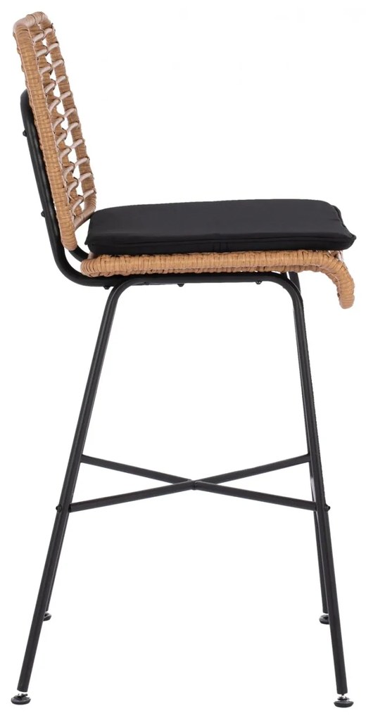 Σκαμπό μεταλλικό eddie με μαξιλάρι με wicker μπες 45x46.5x115Υ εκ. 45x46.5x115 εκ.