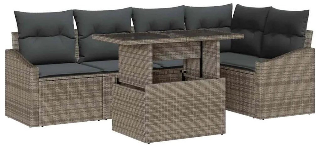 vidaXL Σετ Καναπέ Κήπου με μαξιλάρι 6 pcs Γκρι 100 x 55 x 73 εκ