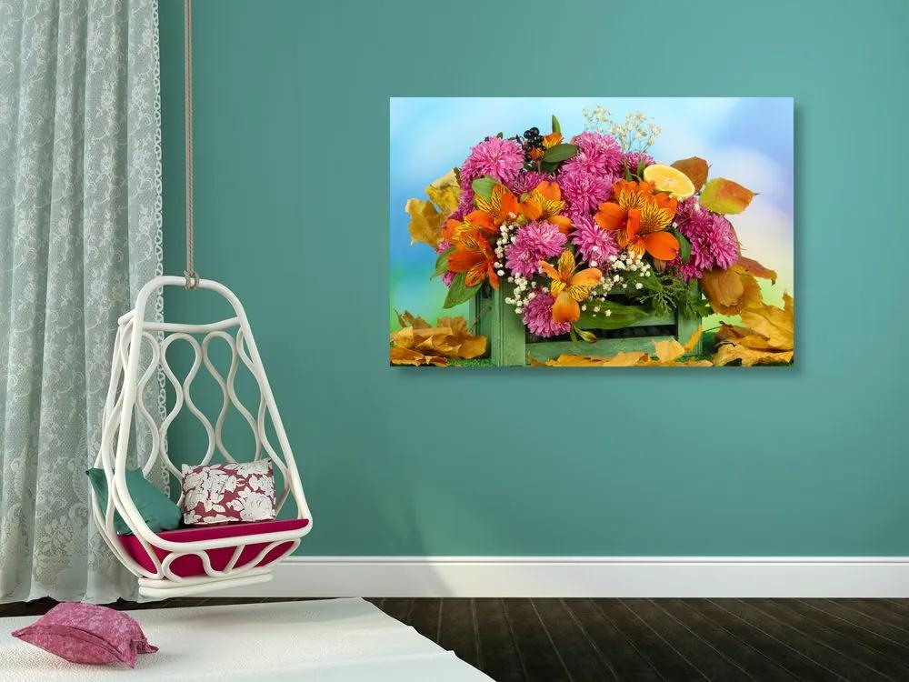 Εικόνα λουλούδια σε ένα κουτί - 90x60
