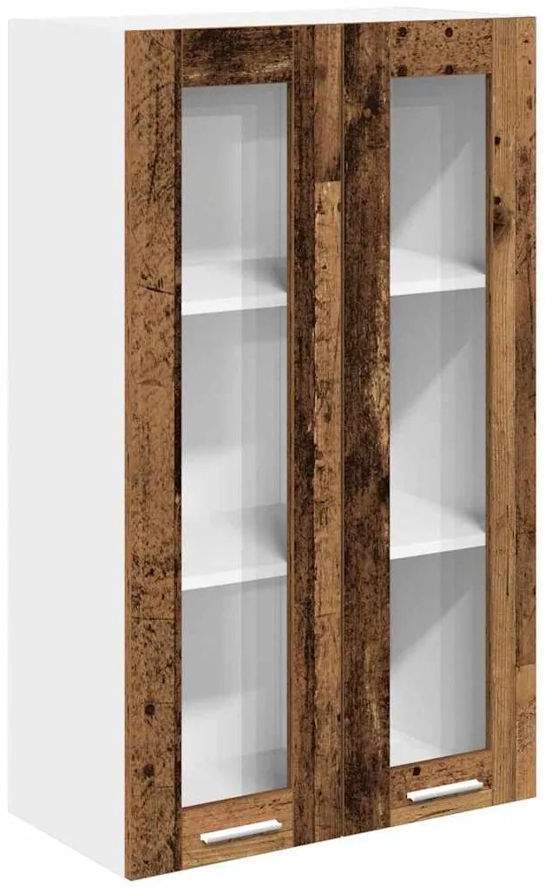 vidaXL Κρεμαστό ντουλάπι με αποθήκευση Παλιό ξύλο 60 x 31 x 100 εκ.