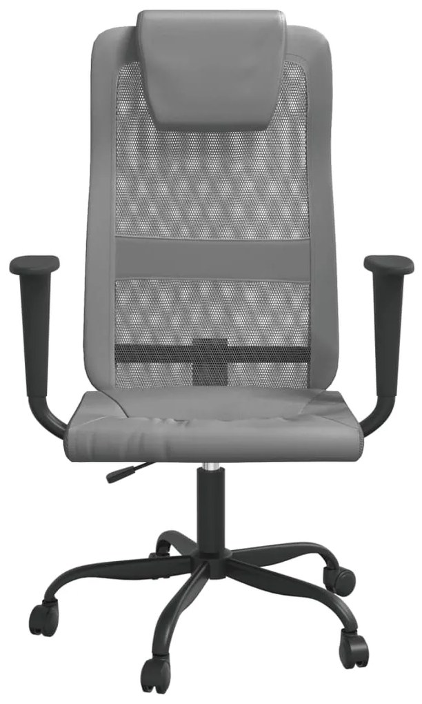 vidaXL Καρέκλα Γραφείου Ρυθμ. Ύψος Μαύρη Διχτυωτό Ύφασμα/Συνθ. Δέρμα