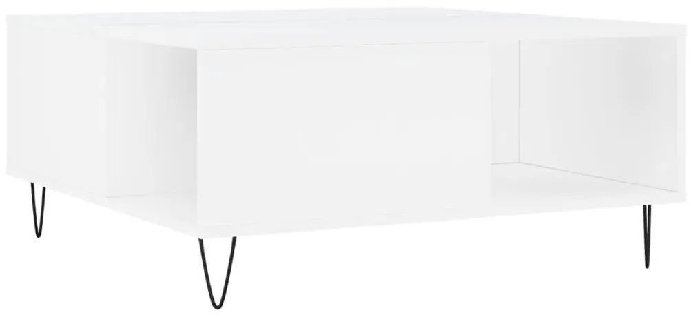 Τραπεζάκι Σαλονιού Λευκό 80 x 80 x 36,5 εκ. Επεξεργασμένο Ξύλο - Λευκό