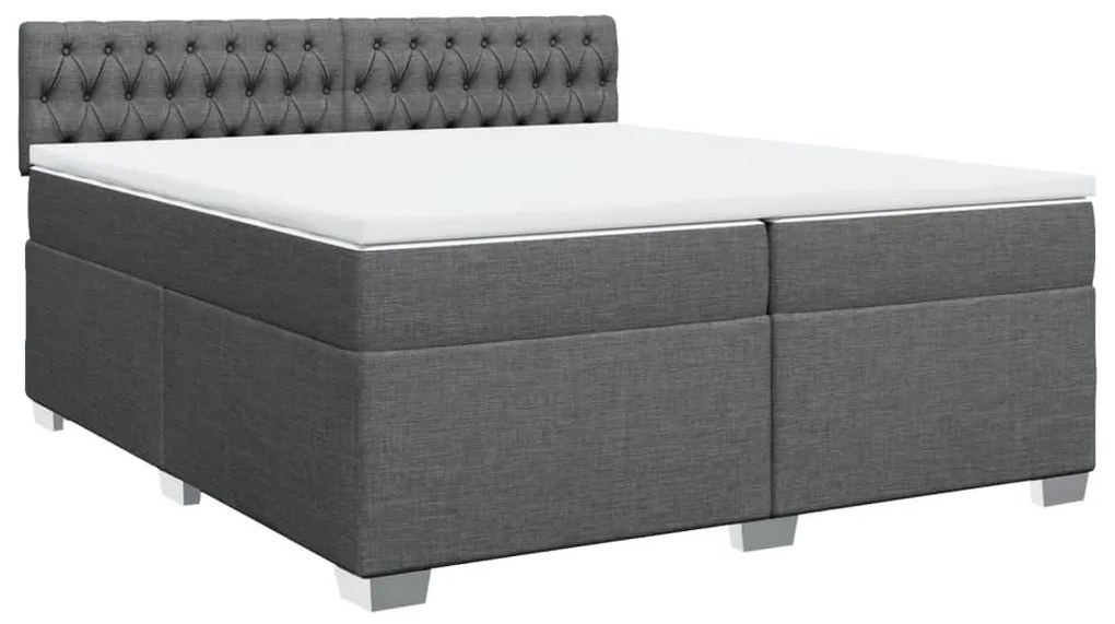 ΚΡΕΒΑΤΙ BOXSPRING ΜΕ ΣΤΡΩΜΑ ΣΚΟΥΡΟ ΓΚΡΙ 200X200 ΕΚ. ΥΦΑΣΜΑΤΙΝΟ 3288303