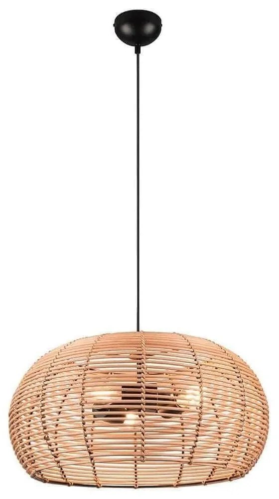 Φωτιστικό Οροφής Inga 312200336 50x150cm 3xE27 40W Black-Natural Trio Lighting