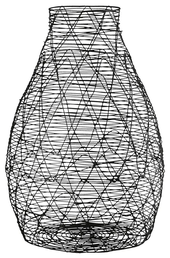 Βάζο Βολβώδες Μεταλλικό Μαύρο D22X33Cm D22X33Cm