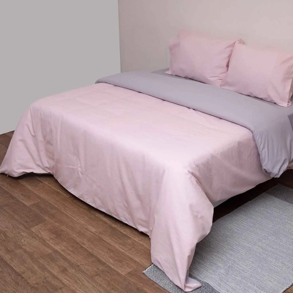 Φανελένια Σεντόνια Μονά (Σετ) Viopros Flannels 2553 Ροζ Ροζ Χωρίς Λάστιχο 165x275
