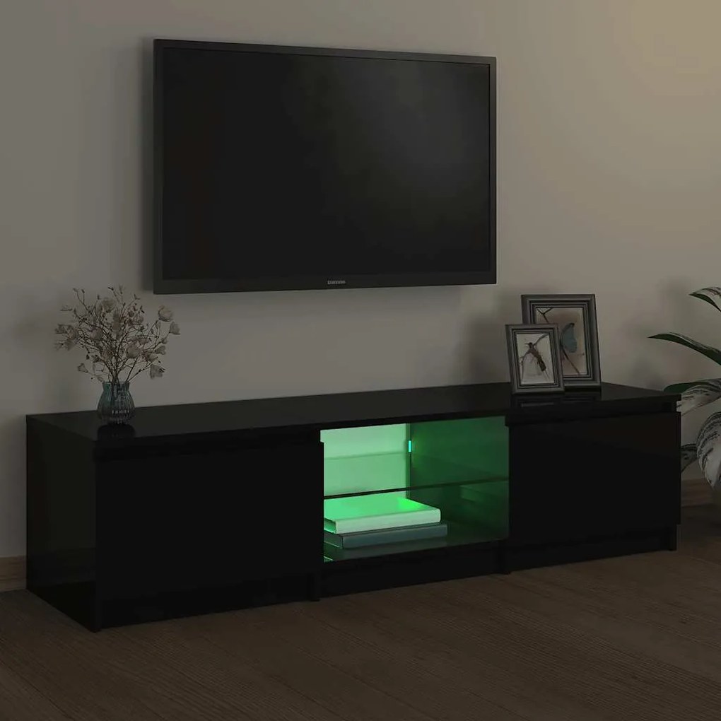 vidaXL Έπιπλο Τηλεόρασης με LED Μαύρο 140x40x36 εκ.