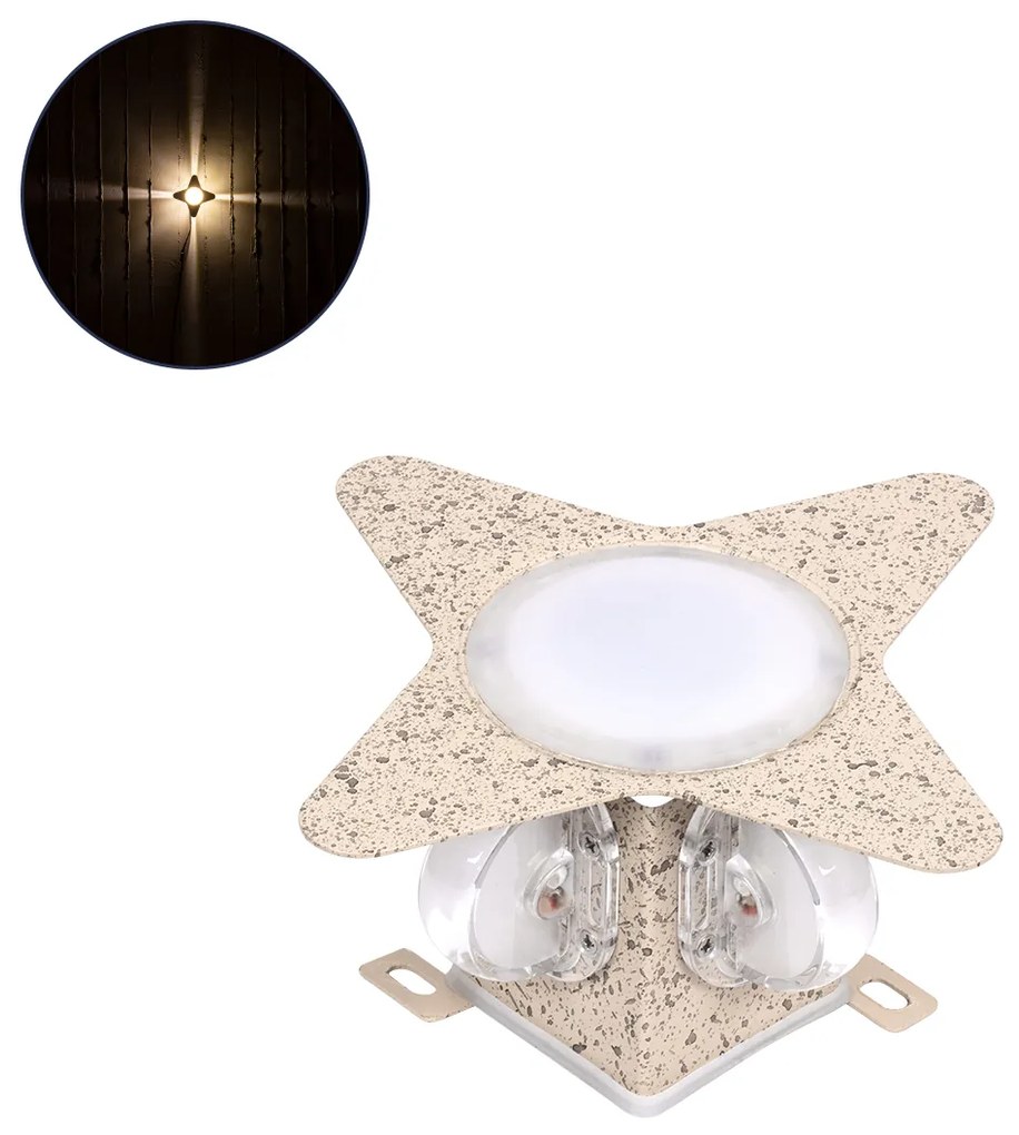 GloboStar WALLLIGHT-CINA 90658 Φωτιστικό Τοίχου - Απλίκα LED 10W 1100lm 10° AC 220-240V Αδιάβροχο IP65 Μ18.5 x Π18.5 x Υ8.5cm Θερμό Λευκό 3000K - Μπεζ της Άμμου - 90658