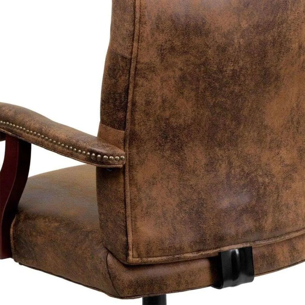 Καρέκλα Γραφείου Executive Rustic Office με Μπράτσα Καφέ