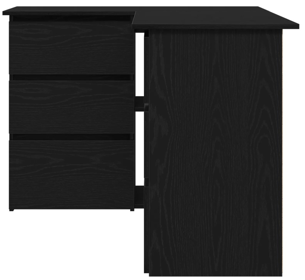 vidaXL Γωνιακό Γραφείο Μαύρης Βελανιδιάς , 145x100x76 εκ, Φτιαγμένο από Επεξεργασμένο Ξύλο