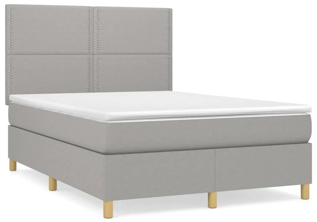 ΚΡΕΒΑΤΙ BOXSPRING ΜΕ ΣΤΡΩΜΑ ΑΝΟΙΧΤΟ ΓΚΡΙ 140X200 ΕΚ. ΥΦΑΣΜΑΤΙΝΟ 3142257