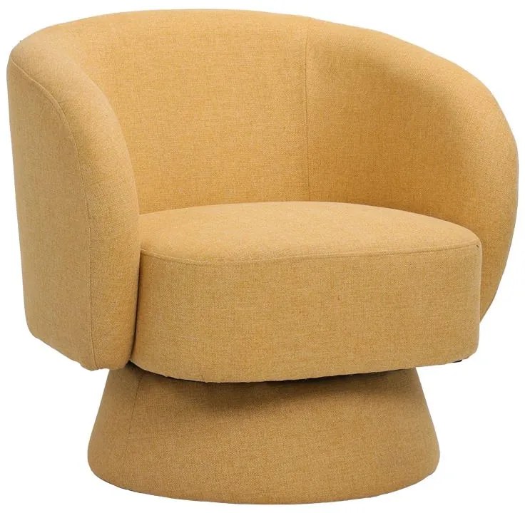 Πολυθρόνα περιστρεφόμενη Kreslo ύφασμα σε κίτρινη απόχρωση 78x81x77εκ 78x81x77 εκ.