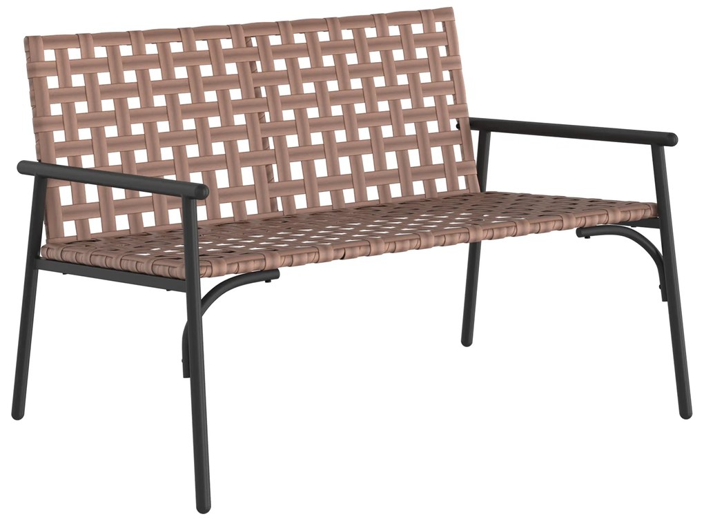 vidaXL Κήπος Πάγκος Μαύρος 113x79x75 εκ. Ρατάν