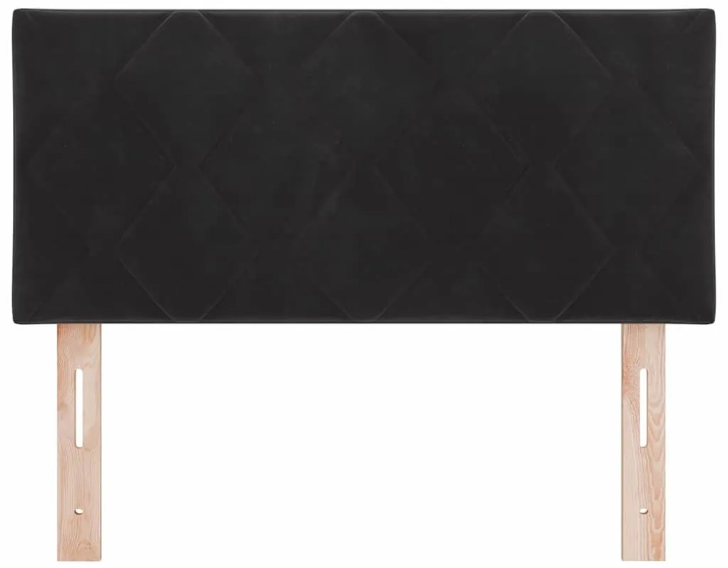 vidaXL LED Κεφαλάρι με φώτα λωρίδας LED Geometric Μαύρο 90 cm Βελούδο