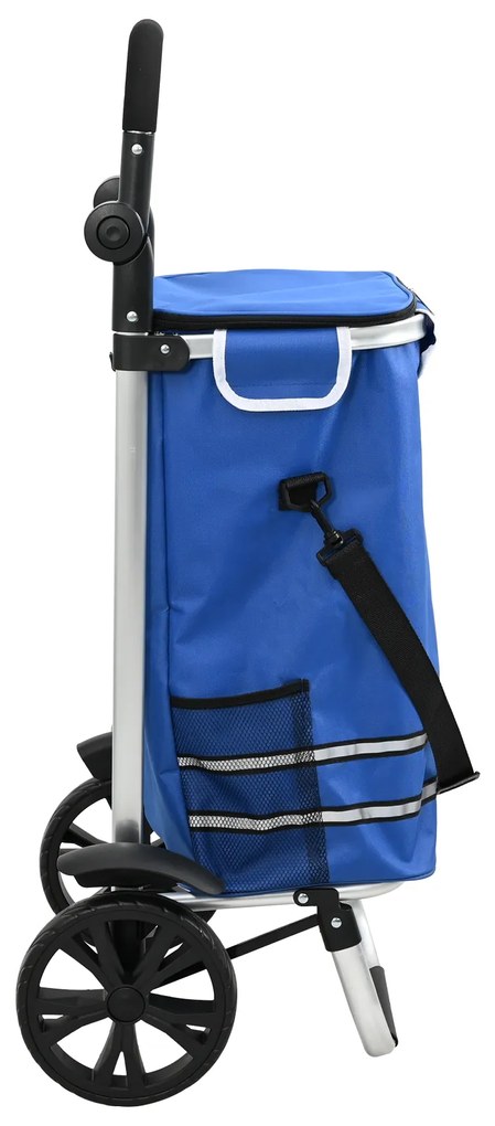 vidaXL Καρότσι Αγορών Μπλε 36.5 x 46.5 x 100.5 εκ Ύφασμα Oxford