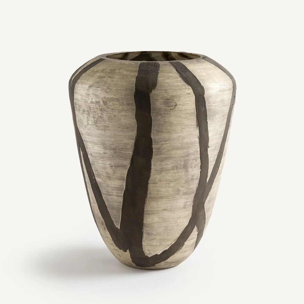 Βάζο από βαμμένο ματ ριγέ γυαλί, ύψος 35,5 εκ., Hedi