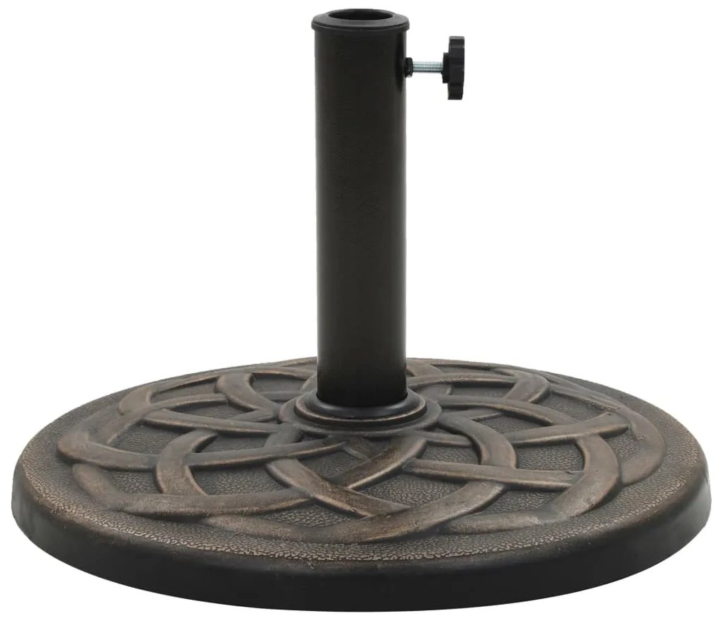 vidaXL Βάση Ομπρέλας Στρογγυλή Μπρονζέ 19 κ. από Συνθετική Ρητίνη