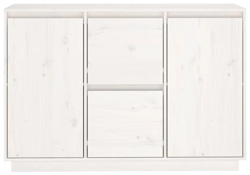 Ντουλάπι Λευκό 111 x 34 x 75 εκ. από Μασίφ Ξύλο Πεύκου - Λευκό