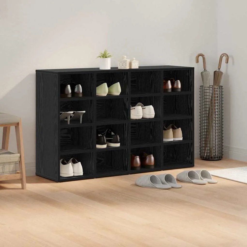 vidaXL Παπουτσοθήκη Μαύρη δρυς 103 x 30 x 67 εκ. Επεξεργασμένο ξύλο