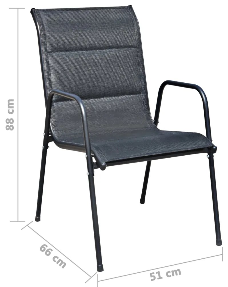 vidaXL Σετ Τραπεζαρίας Εξωτερικού Χώρου 9 Τεμαχίων Μαύρο Ατσάλινο