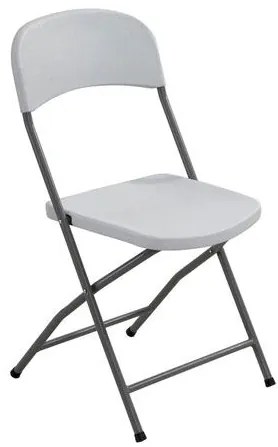 STREAMY Καρέκλα Πτυσσόμενη PP Άσπρο  45x48x83cm [-Άσπρο/Γκρι-] [-Μέταλλο/PP - ABS - Polywood-] Ε501