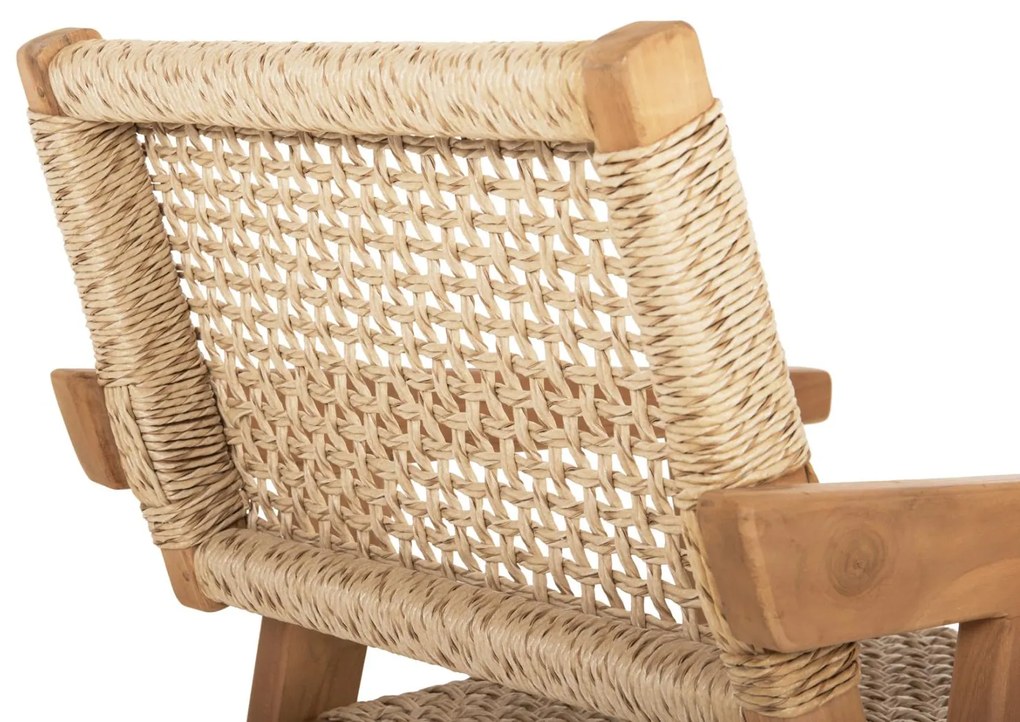 Πολυθρόνα BJORN Μασίφ Ξύλο Teak Φυσικό και Σχοινί 54,5x61x85Yεκ. 54.5x61x85 εκ.