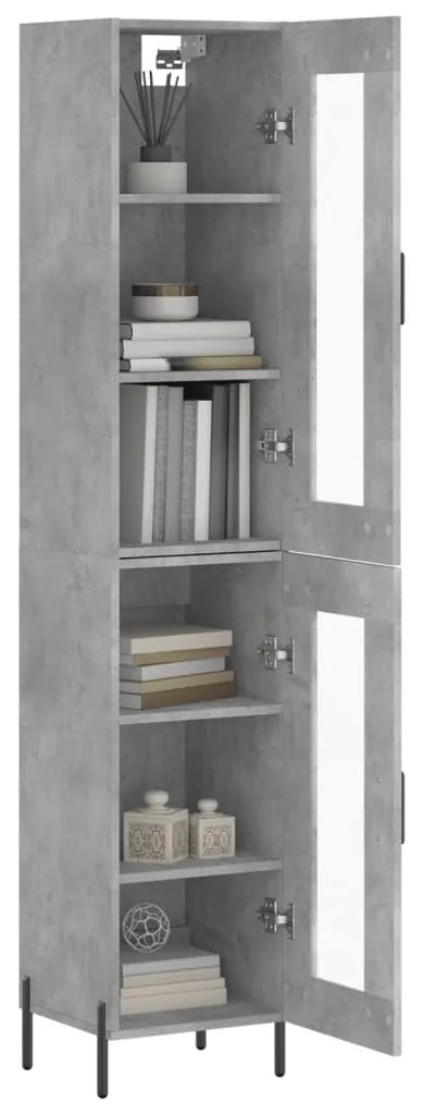 vidaXL Ντουλάπι Γκρι Σκυροδέματος 34,5x34x180 εκ. Επεξεργασμένο Ξύλο