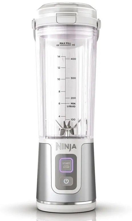 Φορητό μπλέντερ Ninja BC151EUW, 7.4W, 530 ml, ατσάλινη λεπίδα με 6 λεπίδες, θρυμματισμός πάγου, έως 10 κύκλοι, χωρίς BPA, USB-C, Λευκό